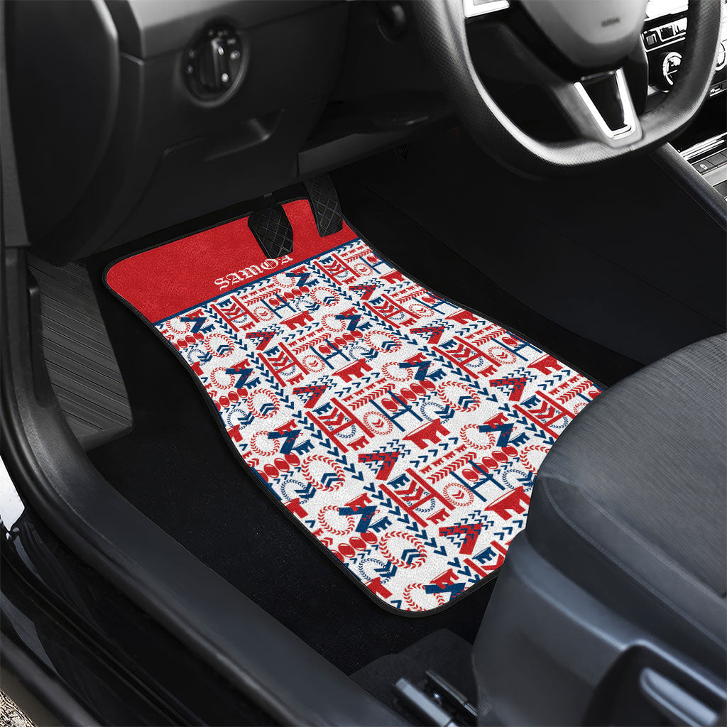 Samoan Warrior Island Heritage Car Mats Ocean Island Geometry Red Style LT9 - Polynesian Pride