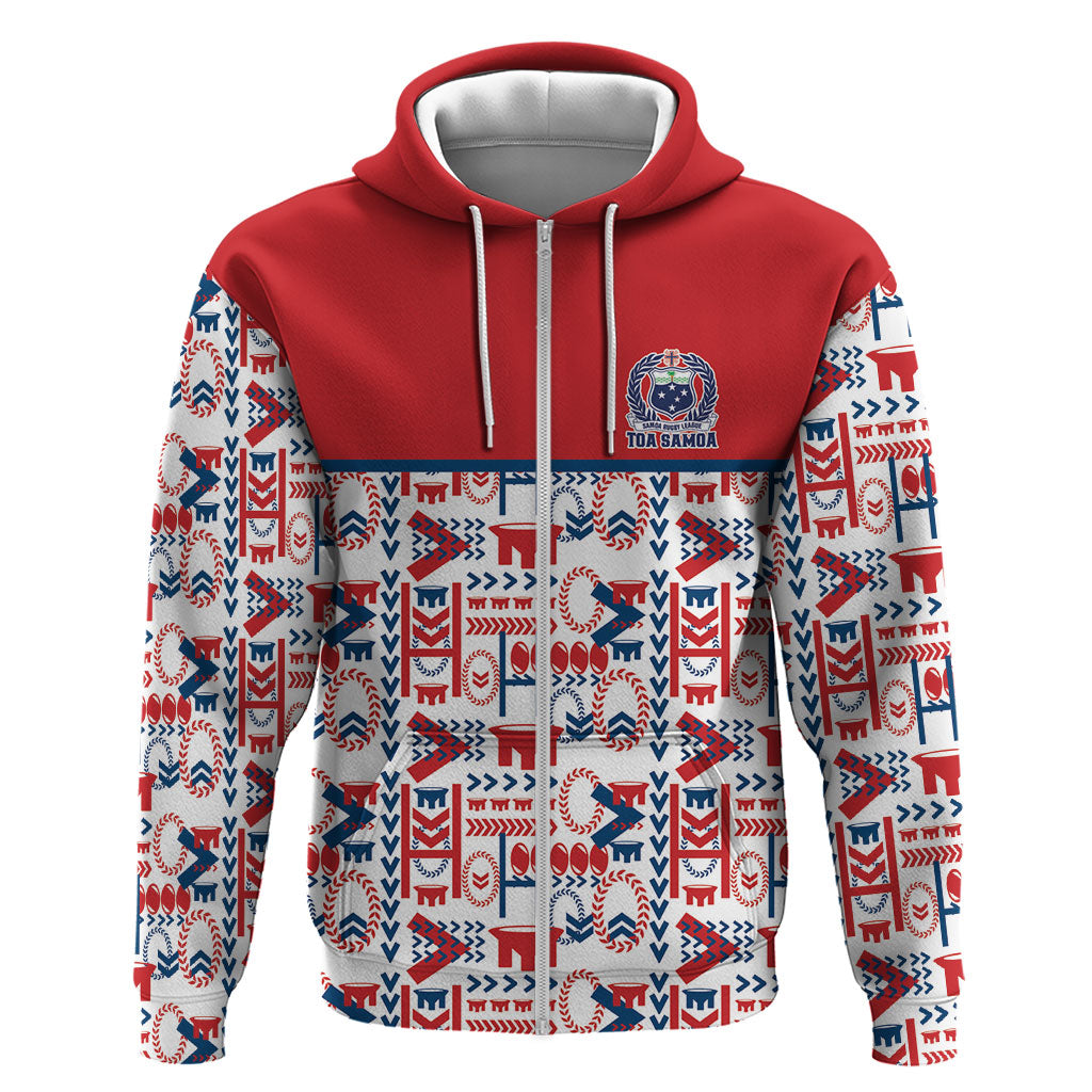 Samoan Warrior Island Heritage Hoodie Ocean Island Geometry Red Style LT9 Zip Hoodie Red - Polynesian Pride