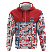 Samoan Warrior Island Heritage Hoodie Ocean Island Geometry Red Style LT9 Zip Hoodie Red - Polynesian Pride