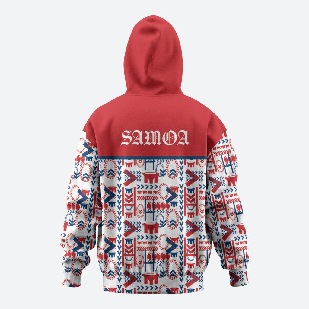 Samoan Warrior Island Heritage Hoodie Ocean Island Geometry Red Style LT9 - Polynesian Pride