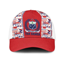 Samoan Warrior Island Heritage Mesh Trucker Cap Ocean Island Geometry Red Style LT9 One Size White Red - Polynesian Pride