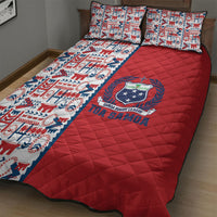Samoan Warrior Island Heritage Quilt Bed Set Ocean Island Geometry Red Style LT9 - Polynesian Pride