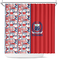 Samoan Warrior Island Heritage Shower Curtain Ocean Island Geometry Red Style LT9 Red - Polynesian Pride