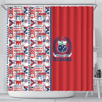 Samoan Warrior Island Heritage Shower Curtain Ocean Island Geometry Red Style LT9 - Polynesian Pride