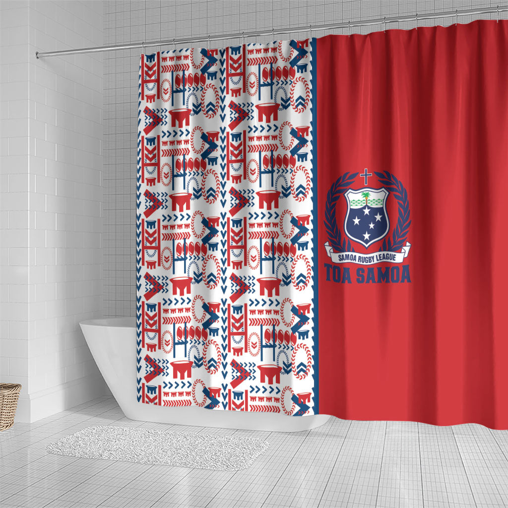 Samoan Warrior Island Heritage Shower Curtain Ocean Island Geometry Red Style LT9 - Polynesian Pride