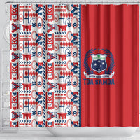 Samoan Warrior Island Heritage Shower Curtain Ocean Island Geometry Red Style LT9 - Polynesian Pride