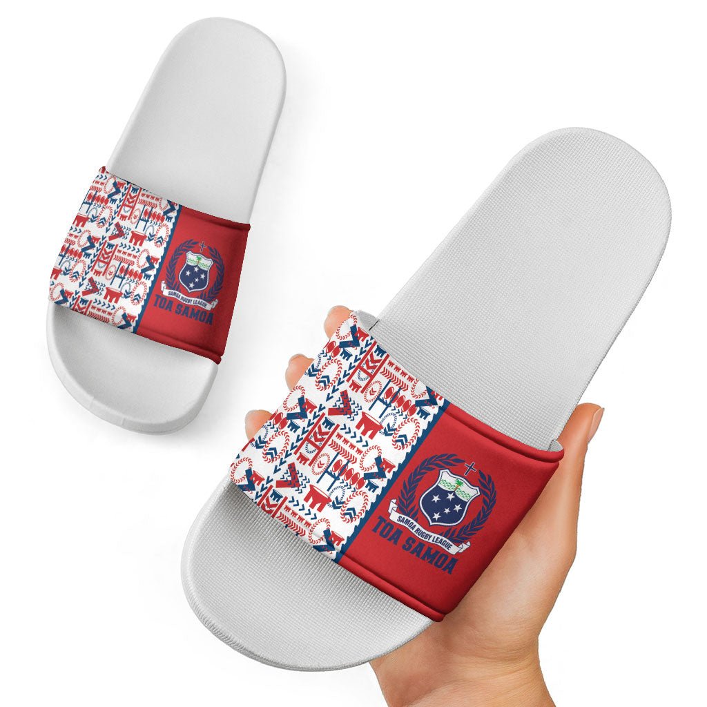 Samoan Warrior Island Heritage Slide Sandals Ocean Island Geometry Red Style LT9 - Polynesian Pride