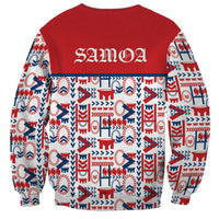 Samoan Warrior Island Heritage Sweatshirt Ocean Island Geometry Red Style LT9 - Polynesian Pride