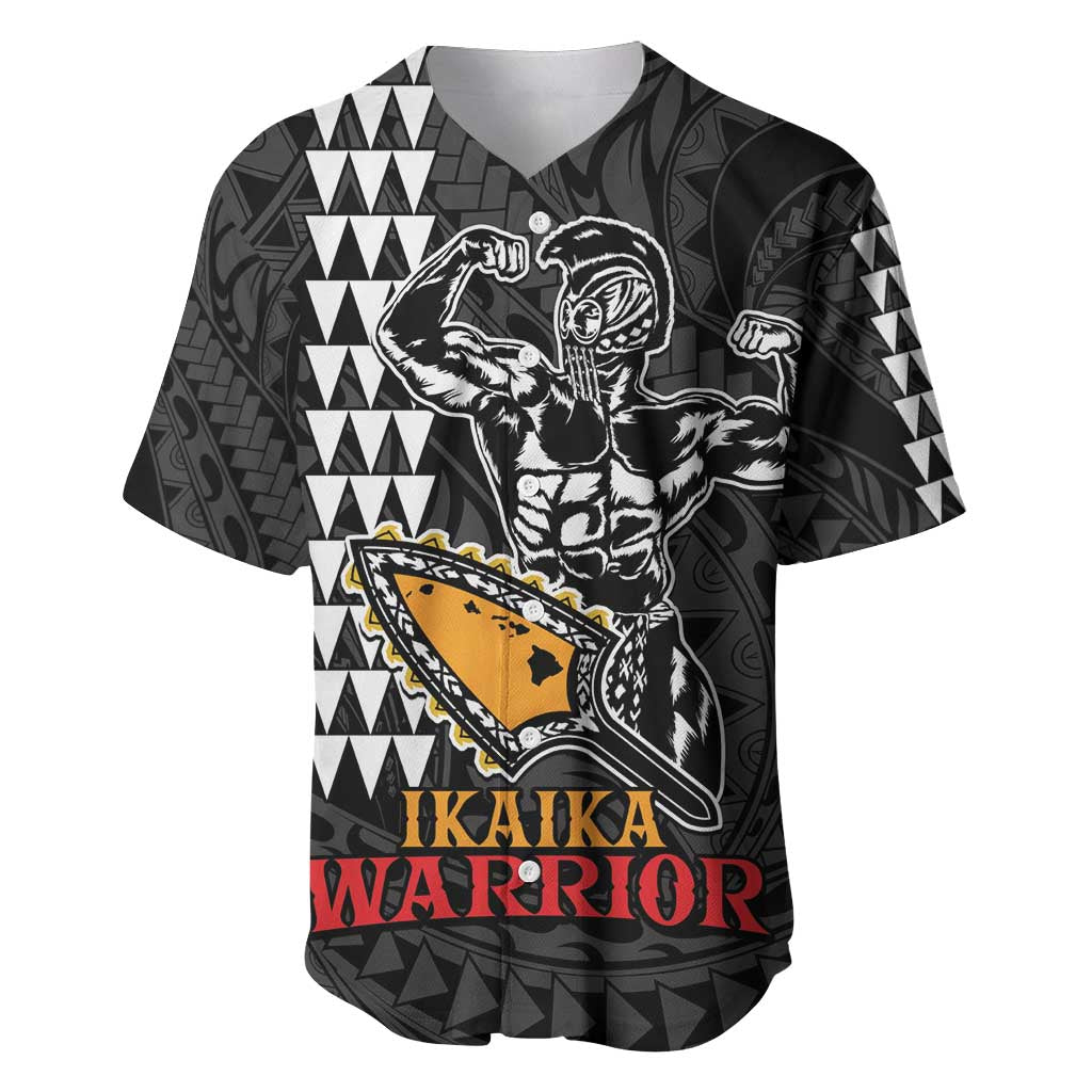 Aloha Spirit Ikaika Warrior Helmet Baseball Jersey LT9 Black - Polynesian Pride