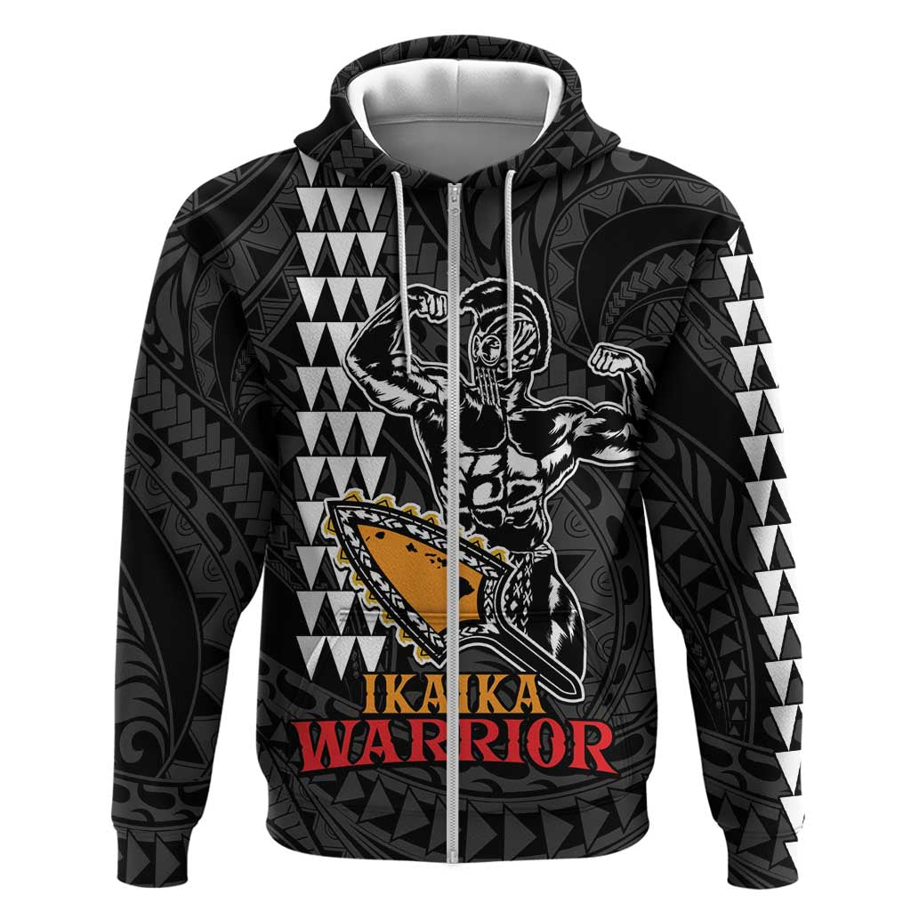Aloha Spirit Ikaika Warrior Helmet Hoodie LT9 Zip Hoodie Black - Polynesian Pride