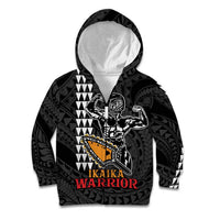 Aloha Spirit Ikaika Warrior Helmet Kid Hoodie LT9 Zip Hoodie Black - Polynesian Pride