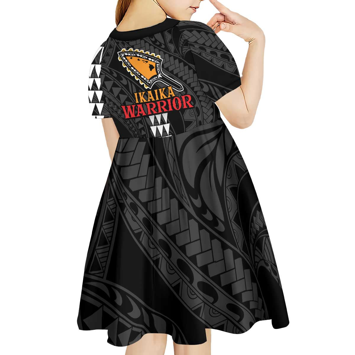 Aloha Spirit Ikaika Warrior Helmet Kid Short Sleeve Dress LT9 - Polynesian Pride