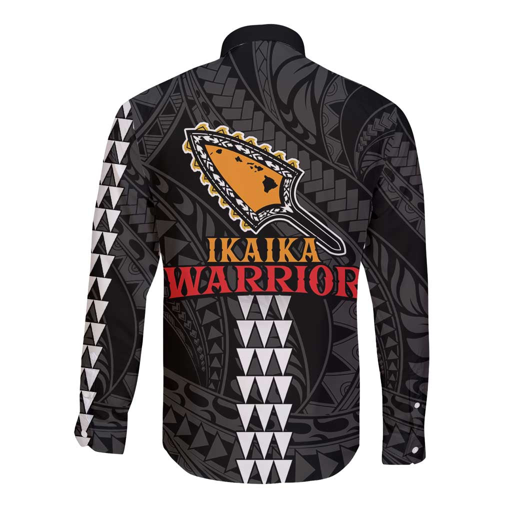 Aloha Spirit Ikaika Warrior Helmet Long Sleeve Button Shirt LT9 - Polynesian Pride