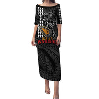 Aloha Spirit Ikaika Warrior Helmet Puletasi LT9 Long Dress Black - Polynesian Pride