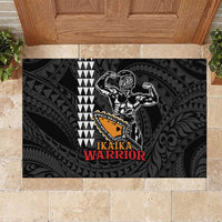 Aloha Spirit Ikaika Warrior Helmet Rubber Doormat LT9 Black - Polynesian Pride