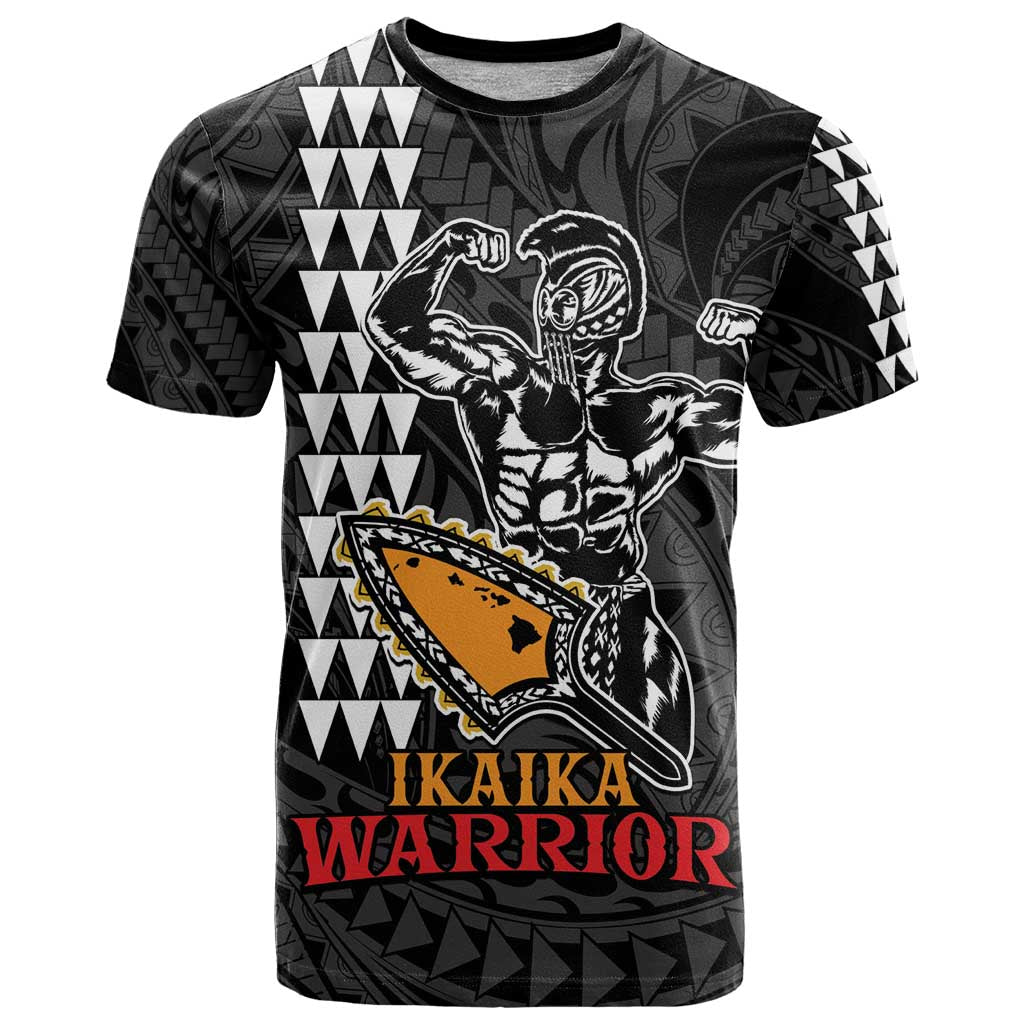 Aloha Spirit Ikaika Warrior Helmet T Shirt LT9 Black - Polynesian Pride