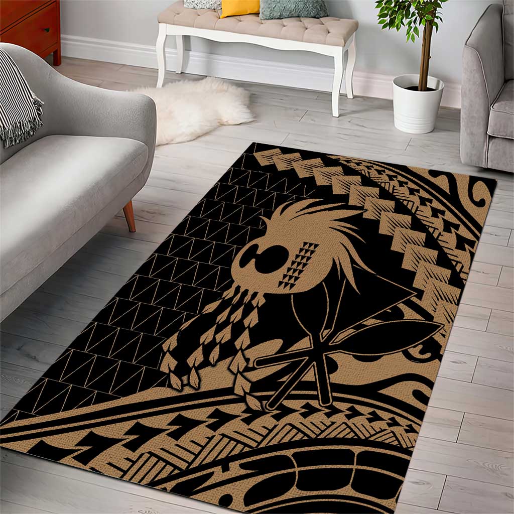 Ikaika Hawaiian Mythic Koa Tribal Warrior Area Rug LT9 - Polynesian Pride