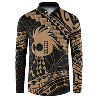 Ikaika Hawaiian Mythic Koa Tribal Warrior Button Sweatshirt LT9 Gold - Polynesian Pride
