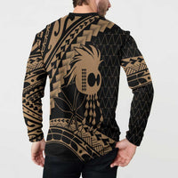 Ikaika Hawaiian Mythic Koa Tribal Warrior Button Sweatshirt LT9 - Polynesian Pride