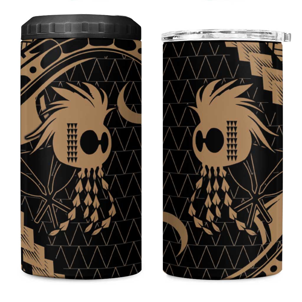 Ikaika Hawaiian Mythic Koa Tribal Warrior 4 in 1 Can Cooler Tumbler LT9 One Size: 16 oz Gold - Polynesian Pride