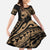 Ikaika Hawaiian Mythic Koa Tribal Warrior Family Matching Long Sleeve Bodycon Dress and Hawaiian Shirt