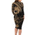 Ikaika Hawaiian Mythic Koa Tribal Warrior Family Matching Long Sleeve Bodycon Dress and Hawaiian Shirt