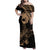 Ikaika Hawaiian Mythic Koa Tribal Warrior Family Matching Off Shoulder Maxi Dress and Hawaiian Shirt