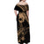 Ikaika Hawaiian Mythic Koa Tribal Warrior Family Matching Off Shoulder Maxi Dress and Hawaiian Shirt