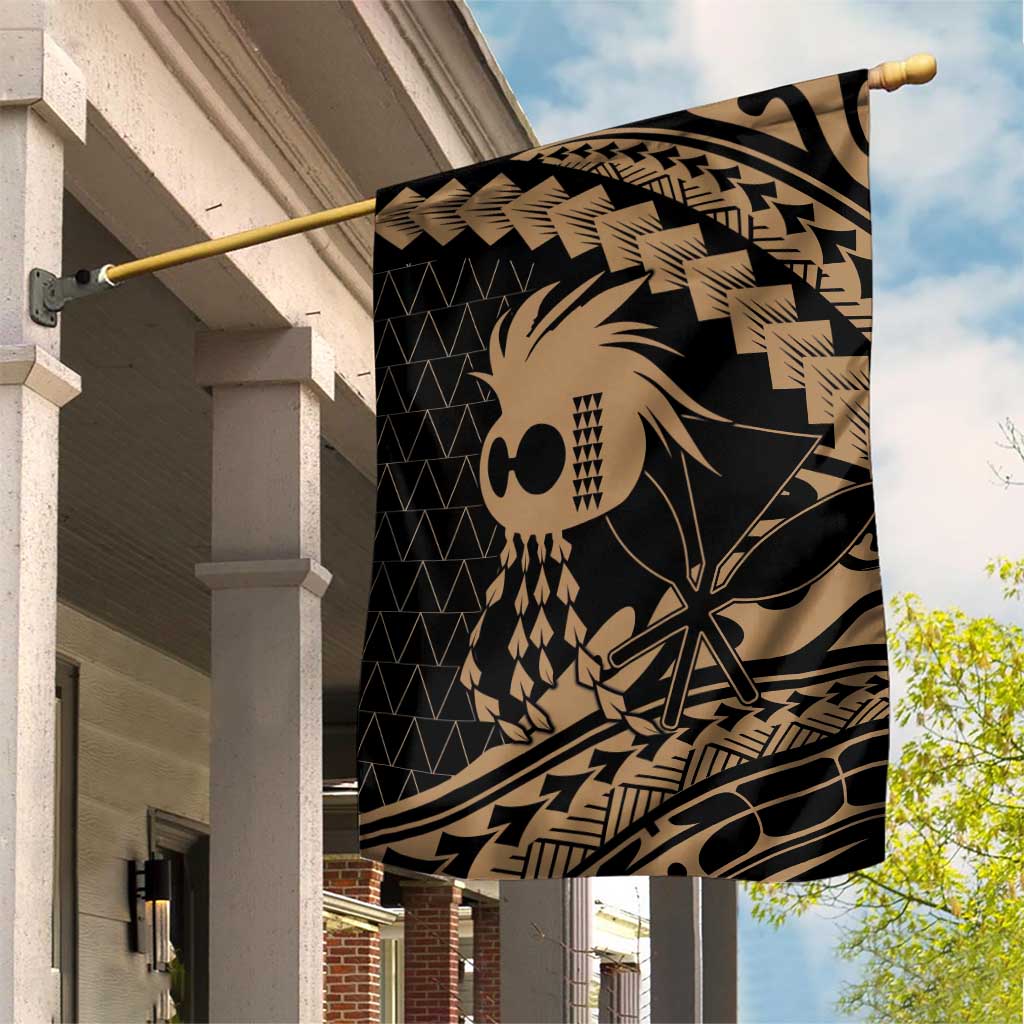Ikaika Hawaiian Mythic Koa Tribal Warrior Garden Flag LT9 House Flag Gold - Polynesian Pride