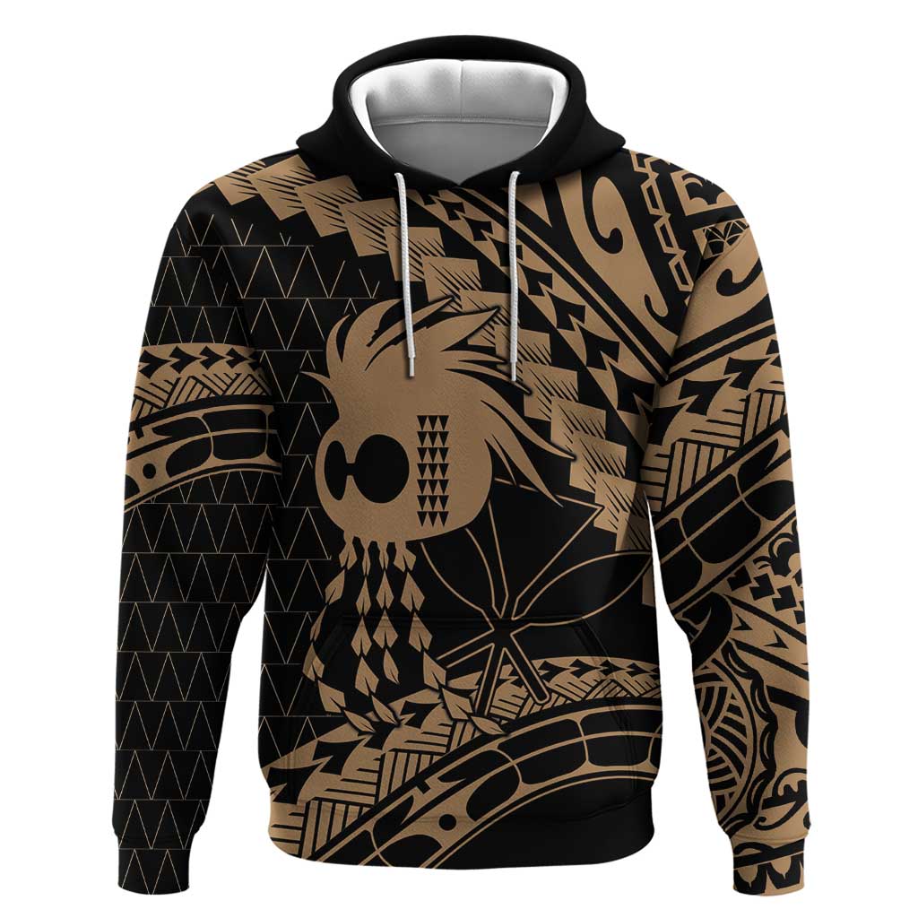 Ikaika Hawaiian Mythic Koa Tribal Warrior Hoodie LT9 Pullover Hoodie Gold - Polynesian Pride