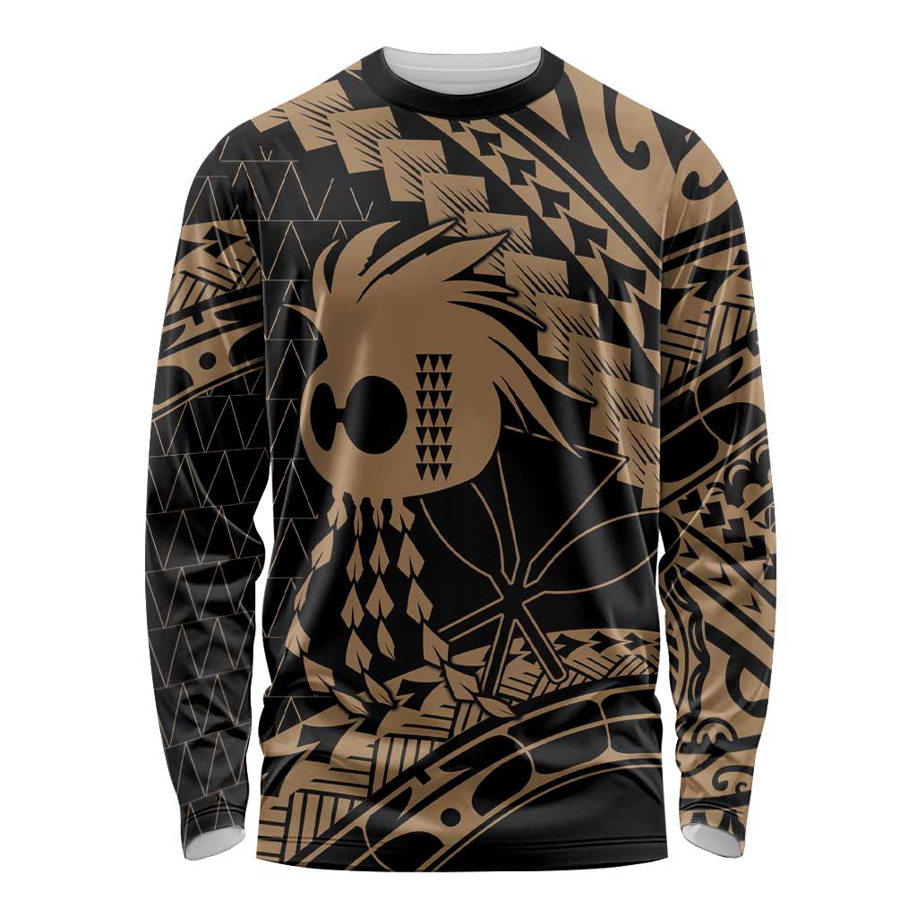 Ikaika Hawaiian Mythic Koa Tribal Warrior Long Sleeve Shirt LT9 Unisex Gold - Polynesian Pride