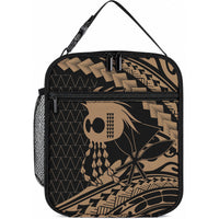 Ikaika Hawaiian Mythic Koa Tribal Warrior Lunch Bag LT9 10.2 × 8.3 × 4.3 inch Gold - Polynesian Pride