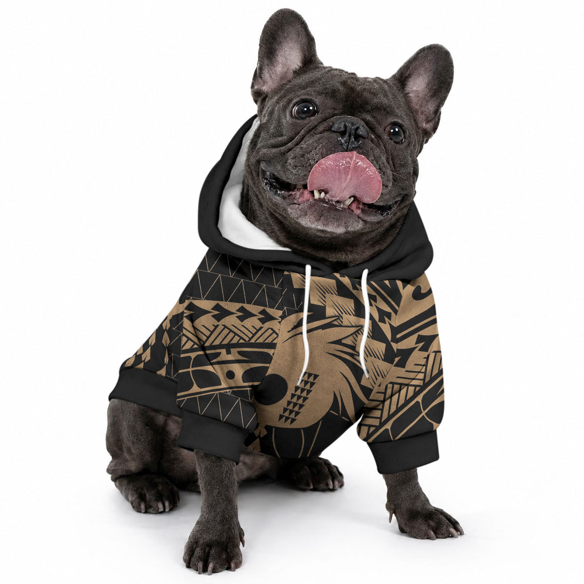 Ikaika Hawaiian Mythic Koa Tribal Warrior Pet Hoodie LT9 - Polynesian Pride
