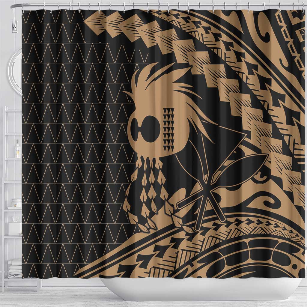 Ikaika Hawaiian Mythic Koa Tribal Warrior Shower Curtain LT9 - Polynesian Pride