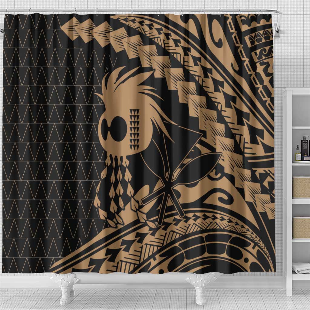 Ikaika Hawaiian Mythic Koa Tribal Warrior Shower Curtain LT9 - Polynesian Pride