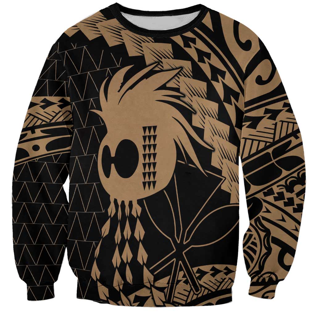 Ikaika Hawaiian Mythic Koa Tribal Warrior Sweatshirt LT9 Unisex Gold - Polynesian Pride