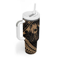 Ikaika Hawaiian Mythic Koa Tribal Warrior Tumbler With Handle LT9 - Polynesian Pride