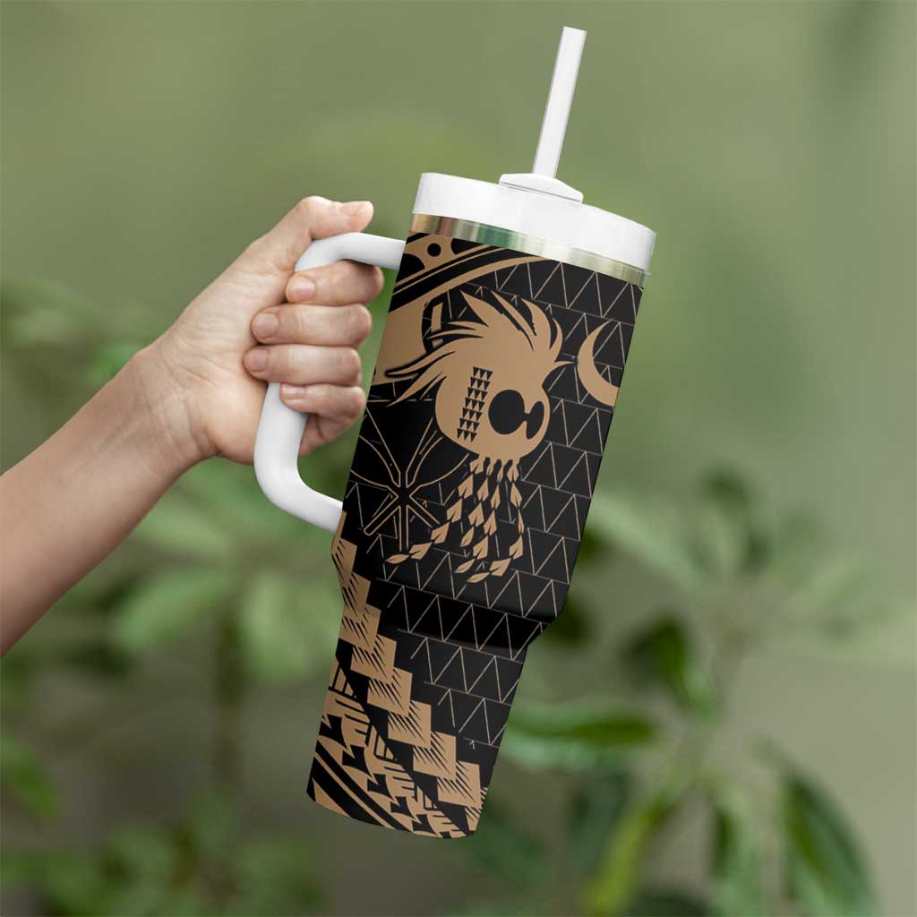 Ikaika Hawaiian Mythic Koa Tribal Warrior Tumbler With Handle LT9 - Polynesian Pride