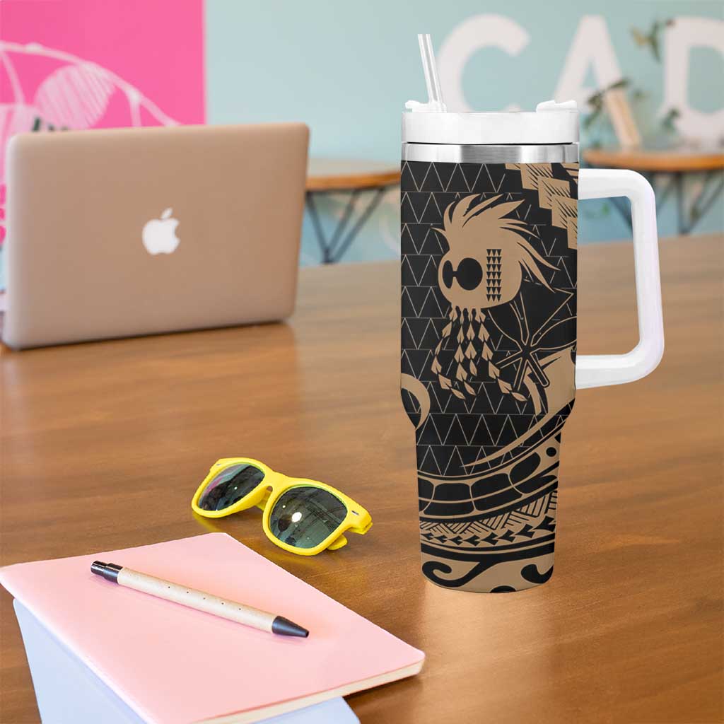 Ikaika Hawaiian Mythic Koa Tribal Warrior Tumbler With Handle LT9 - Polynesian Pride
