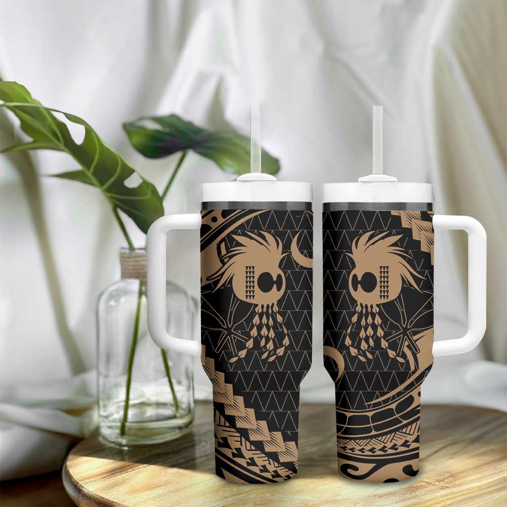 Ikaika Hawaiian Mythic Koa Tribal Warrior Tumbler With Handle LT9 - Polynesian Pride