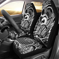 Koa Ikaika Warrior Helmet with Shark Car Seat Cover Black Kakau Style LT9 - Polynesian Pride