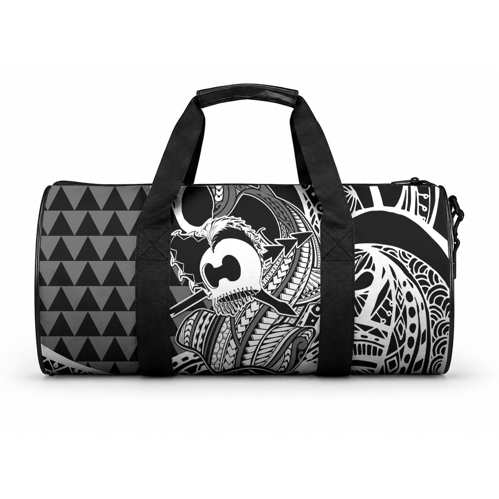 Koa Ikaika Warrior Helmet with Shark Duffle Bag Black Kakau Style LT9 One size Black - Polynesian Pride