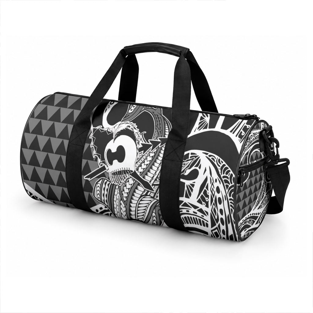 Koa Ikaika Warrior Helmet with Shark Duffle Bag Black Kakau Style LT9 - Polynesian Pride