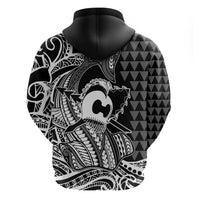 Koa Ikaika Warrior Helmet with Shark Hoodie Black Kakau Style LT9 - Polynesian Pride