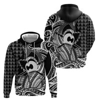 Koa Ikaika Warrior Helmet with Shark Hoodie Black Kakau Style LT9 - Polynesian Pride