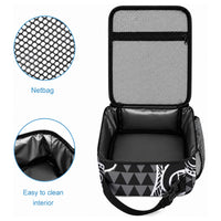 Koa Ikaika Warrior Helmet with Shark Lunch Bag Black Kakau Style LT9 - Polynesian Pride
