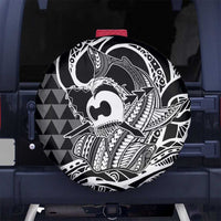 Koa Ikaika Warrior Helmet with Shark Spare Tire Cover Black Kakau Style LT9 - Polynesian Pride