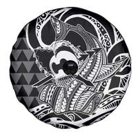 Koa Ikaika Warrior Helmet with Shark Spare Tire Cover Black Kakau Style LT9 - Polynesian Pride