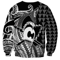 Koa Ikaika Warrior Helmet with Shark Sweatshirt Black Kakau Style LT9 - Polynesian Pride