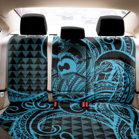 Koa Ikaika Warrior Helmet with Shark Back Car Seat Cover Blue Kakau Style LT9 - Polynesian Pride